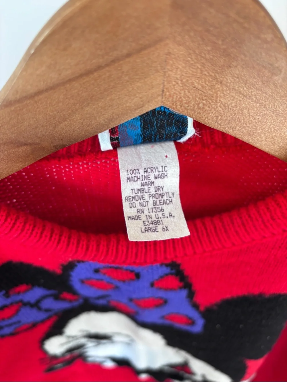 Vintage Disney Red Sweater with Black & Purple Minnie Detail